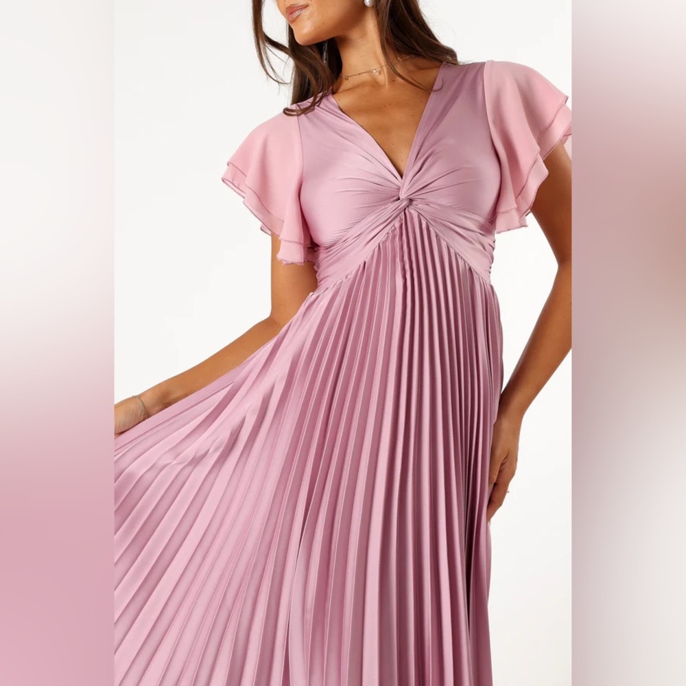 Dusty rose satin dress